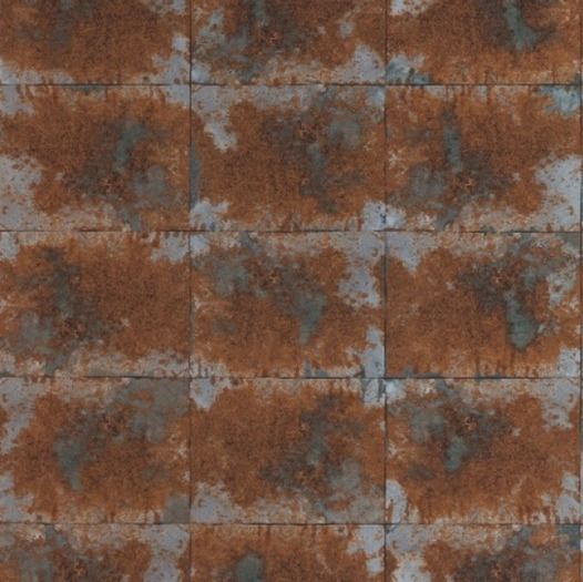Distressed Copper Tile Wallpaper Traditional For Sale In