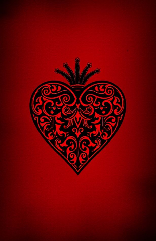 Red And Black Heart Wallpaper