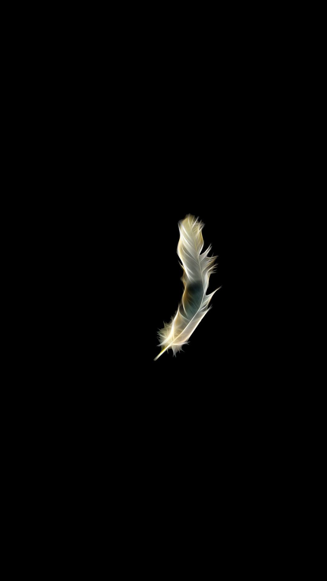 Black White Abstract Feather Android Wallpaper