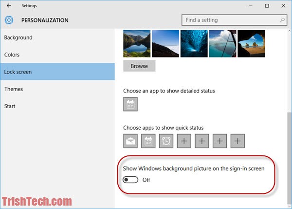Or Turn Off The Background Image On Windows Sign In Screen
