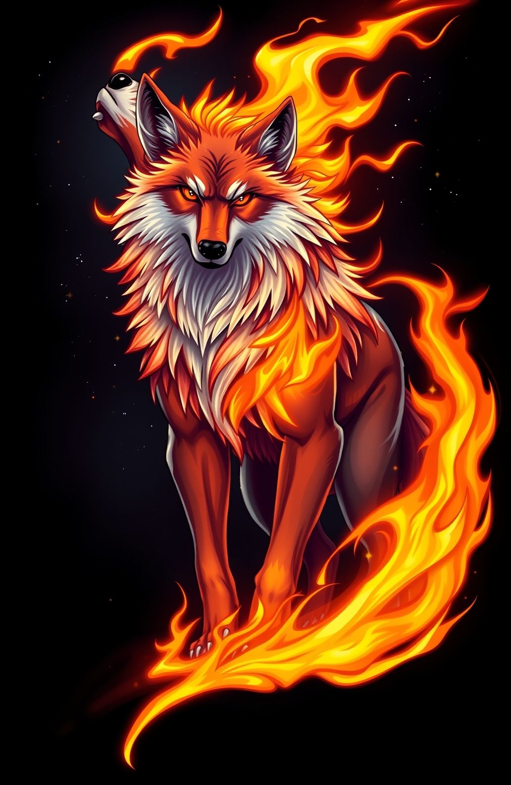 Fire Wolf Wallpaper