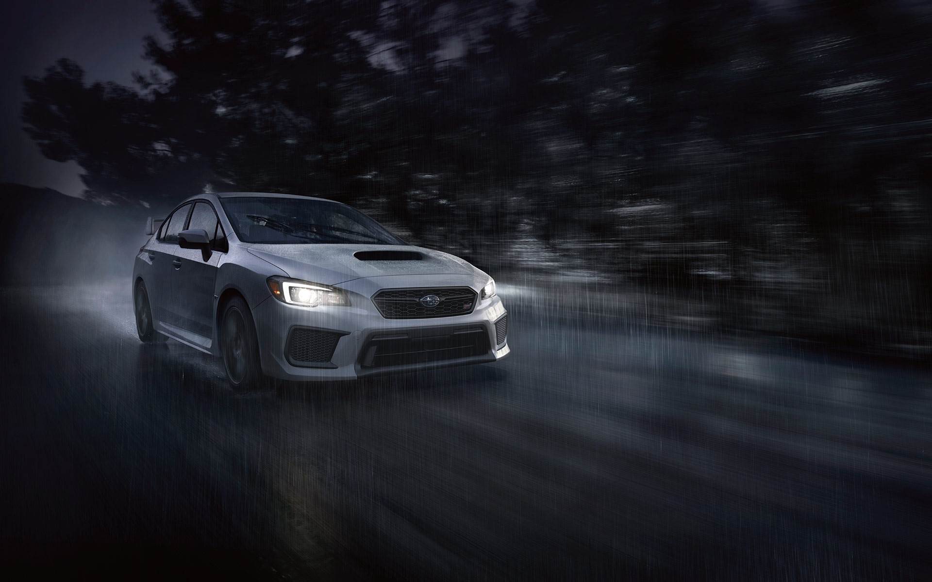 Free download 2019 Subaru WRX STI in night in rain in water on road 4k
