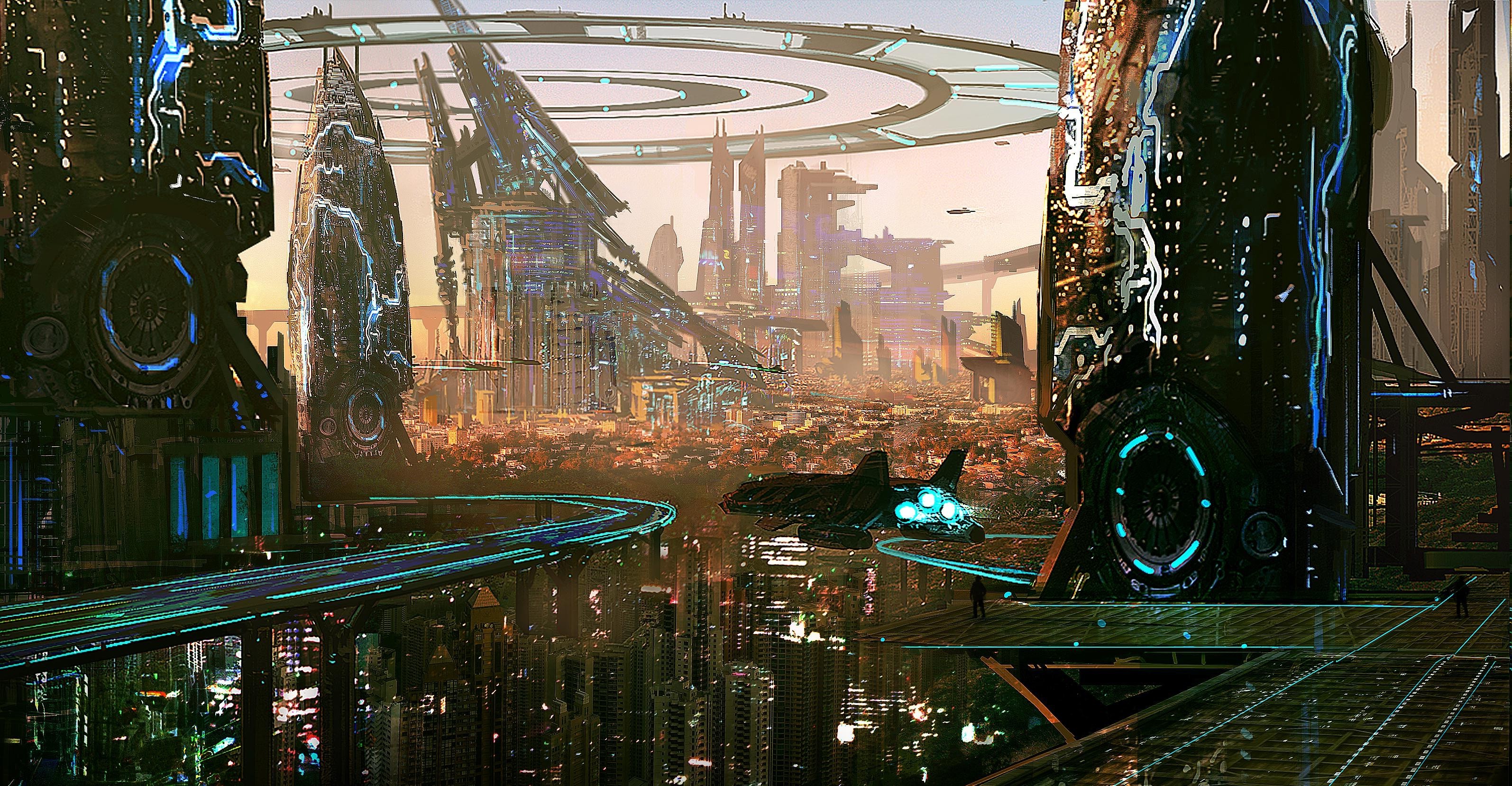 Artwork City Futuristic Digital Art Building Skyscraper Wallpaper