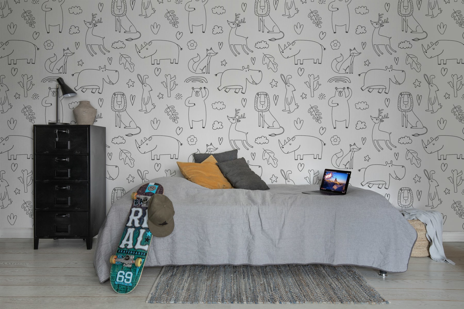 Sketches Black White Wallpaper