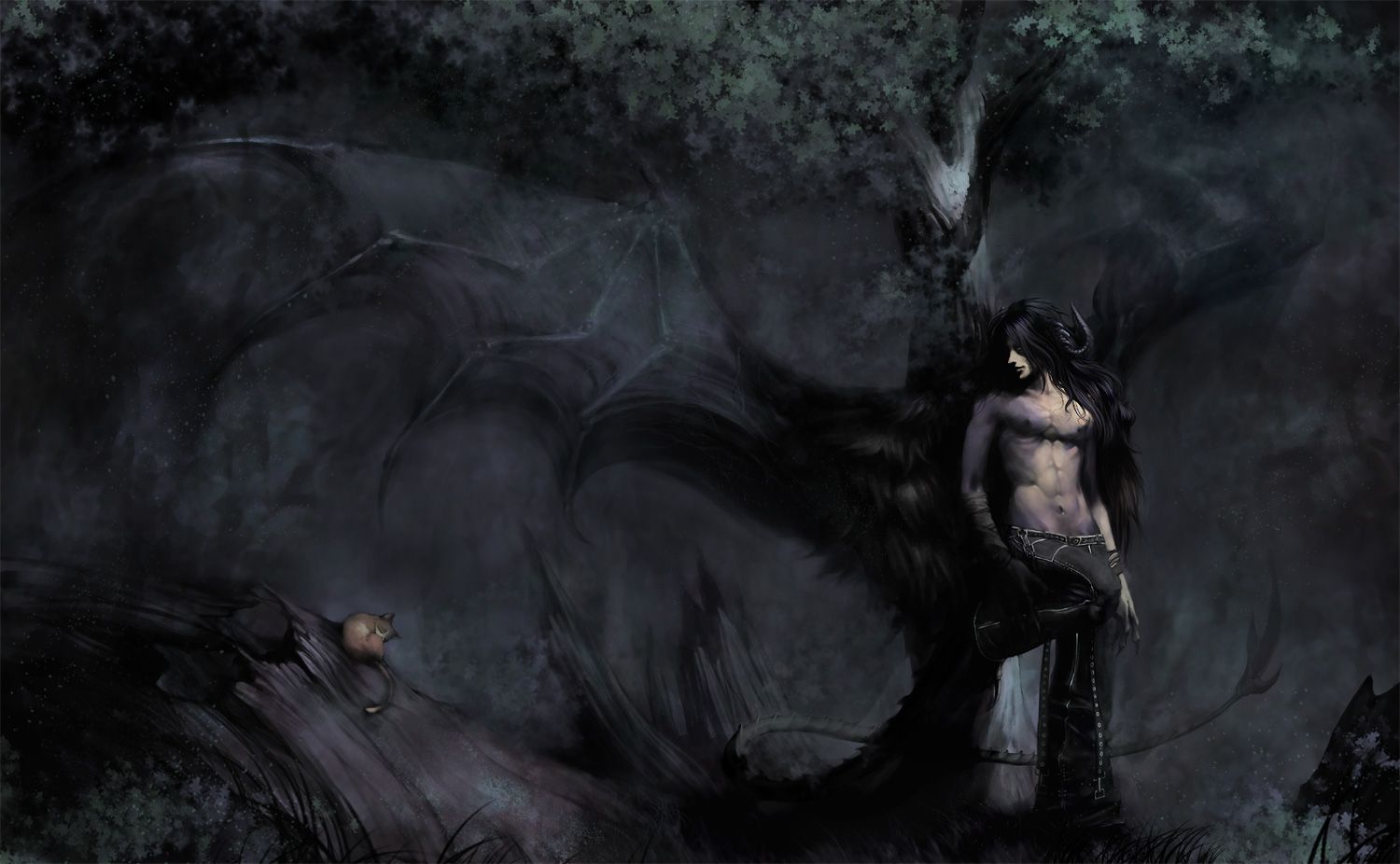 Black Cool Darkness Demon Emo Evil Fantesy Forest Goth Gothic