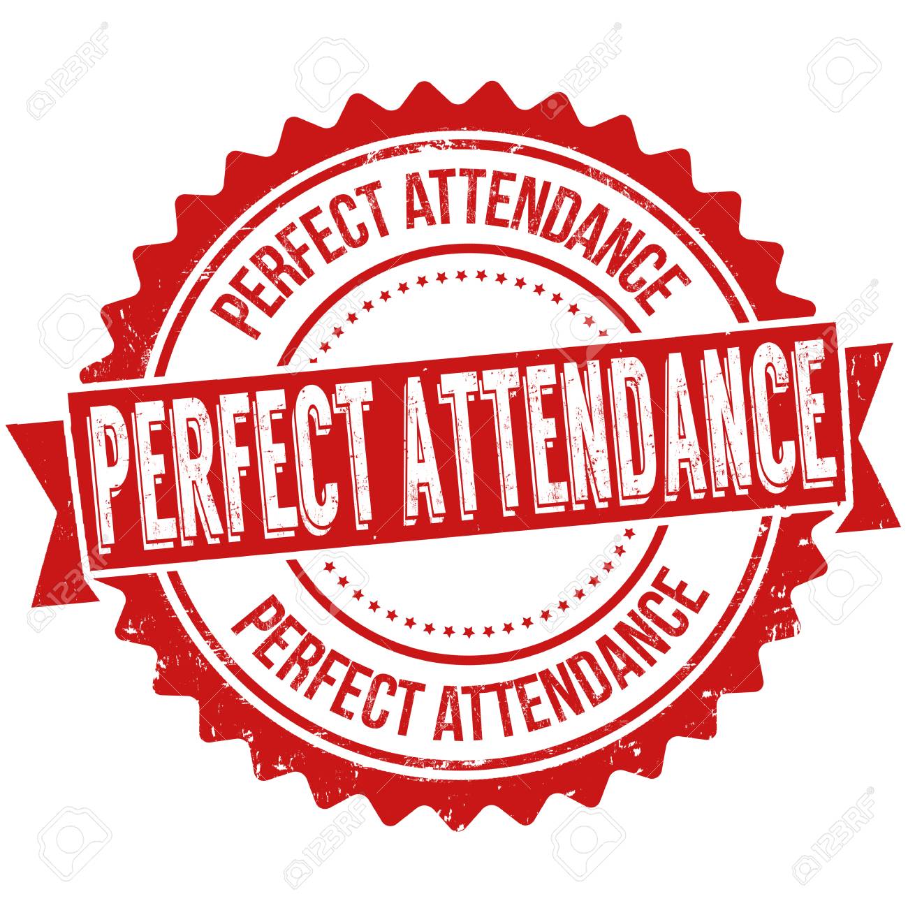 Perfect Attendance Grunge Rubber Stamp On White Background Vector