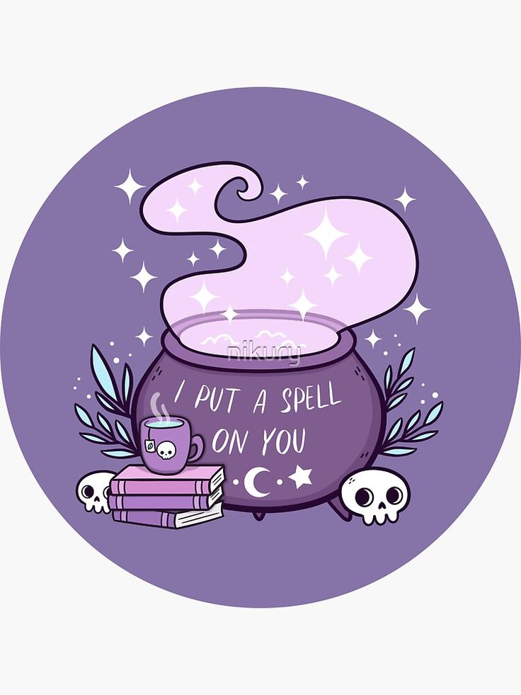 Witch Cauldron Dark Purple Nikury Sticker By In