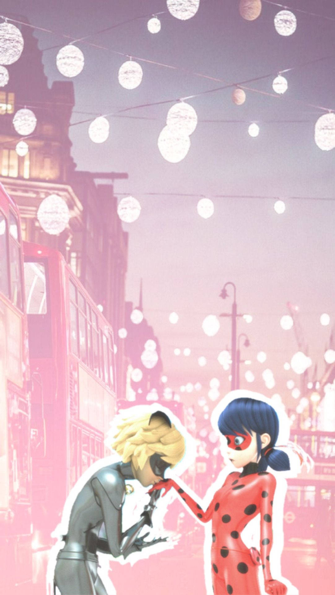 Cat Noir Kissing Ladybug S Hand Miraculous Wallpaper