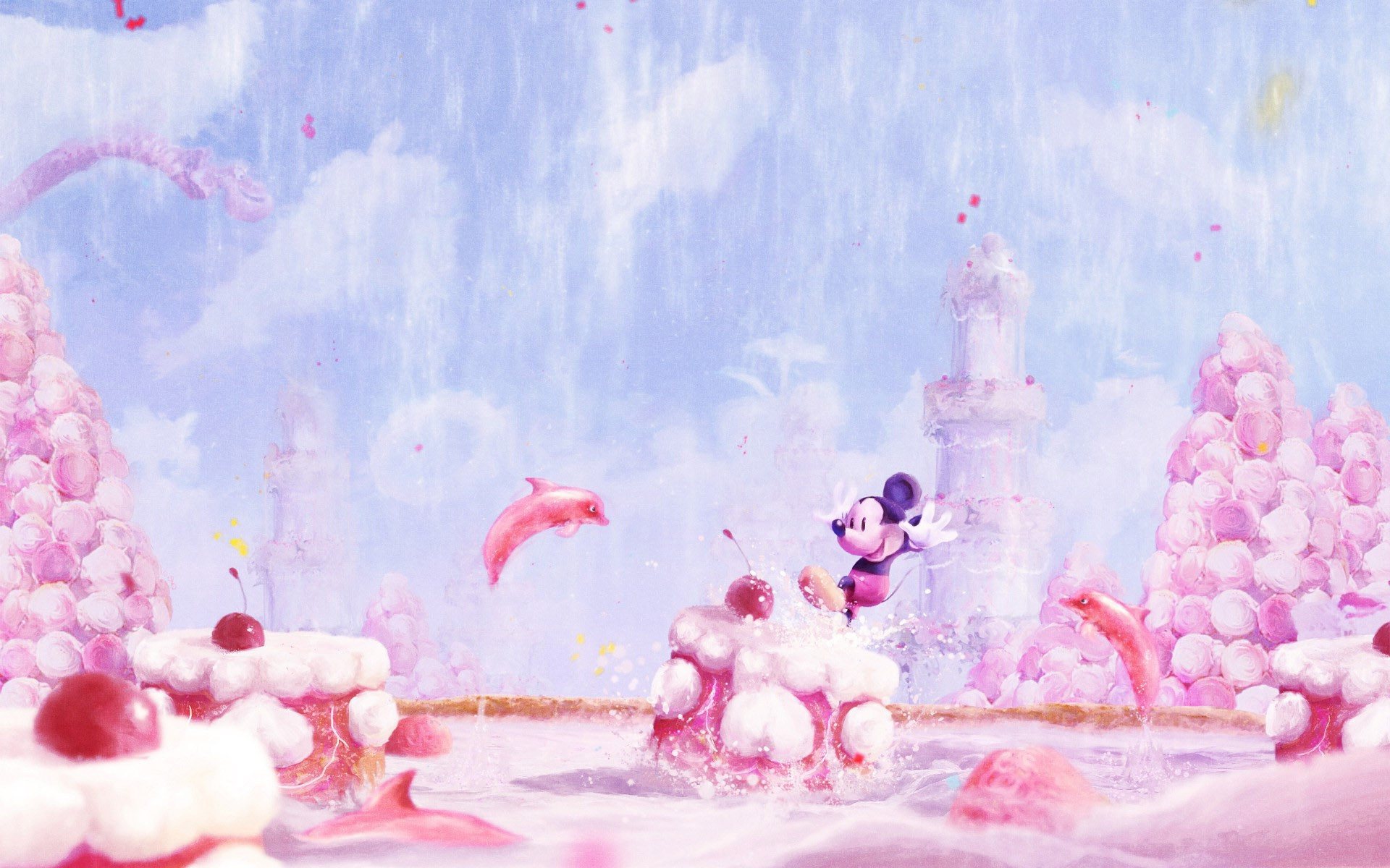 Mickey Mouse In Candy Land Wallpaper