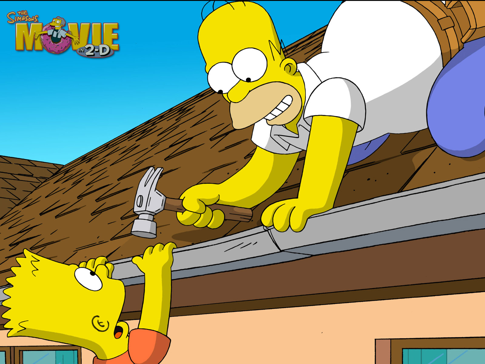 Simpsons Wallpaper Dak Repareren Homer And Bart Simpson HD Jpg