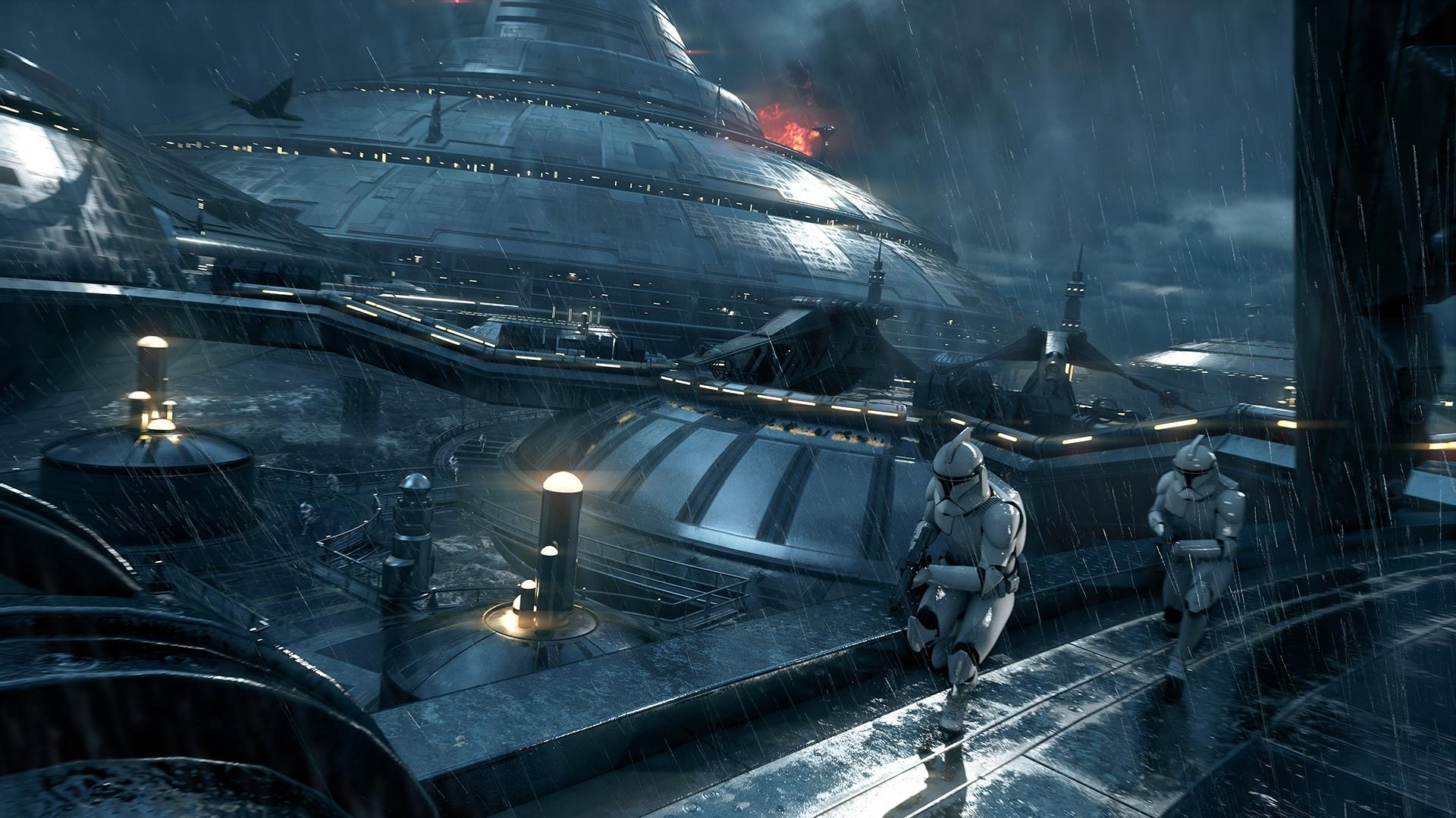 Science Fiction Gloomy Storm Spaceship Star Wars