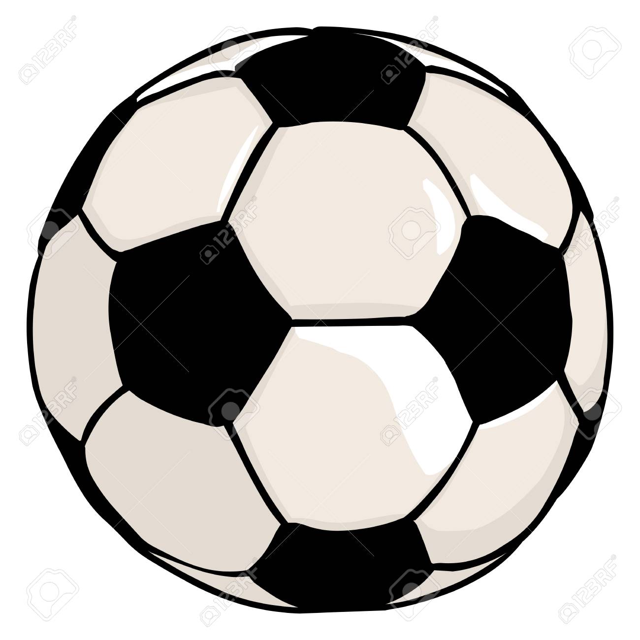Vector Single Cartoon Soccer Ball On White Background Royalty