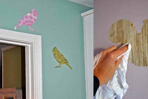 Make Your Own Wall Decals from Wallpaper Scraps   Copycat Crafts