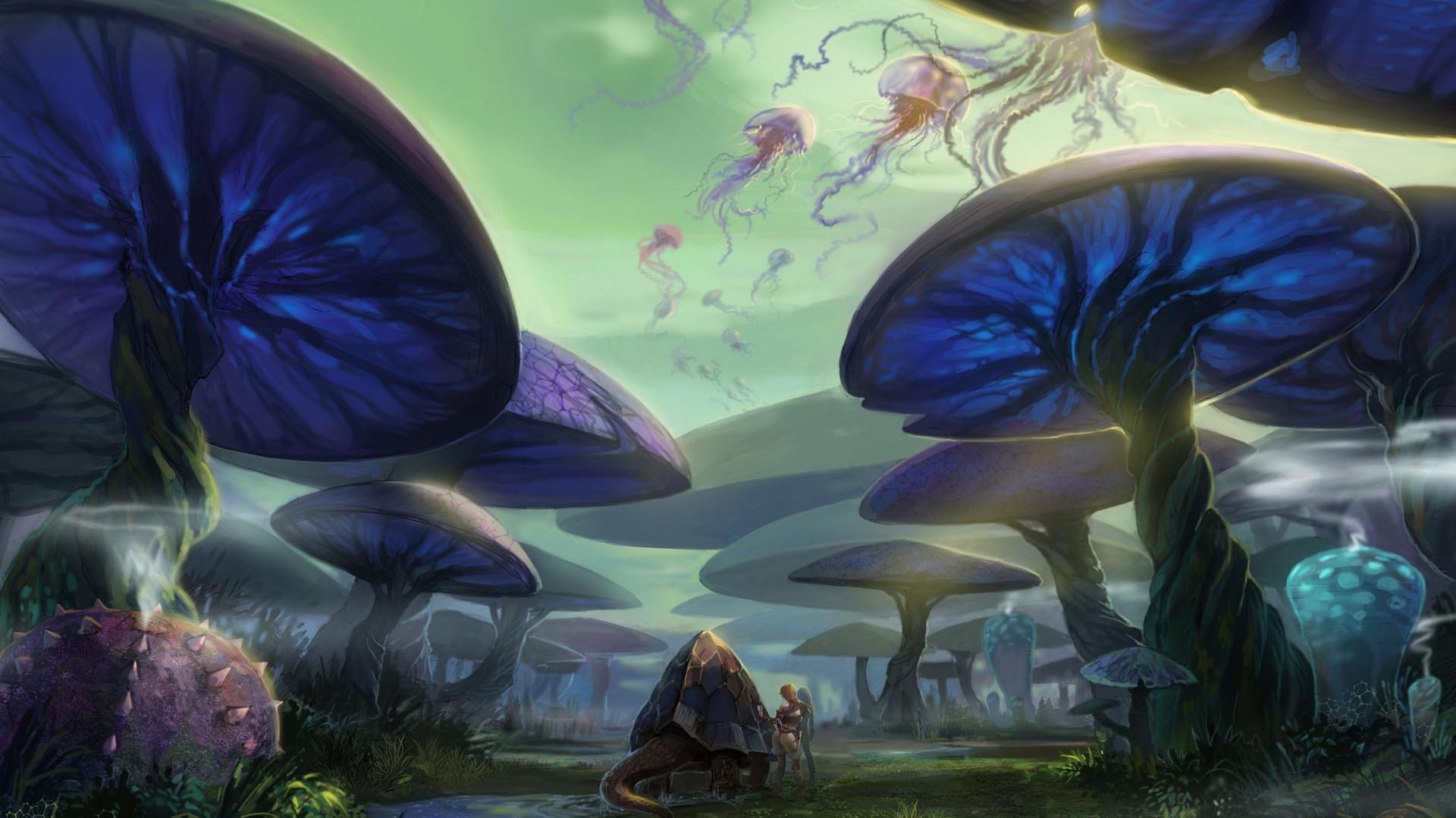 Fantasy Art Magic Mushrooms Wallpaper Jpg Kb