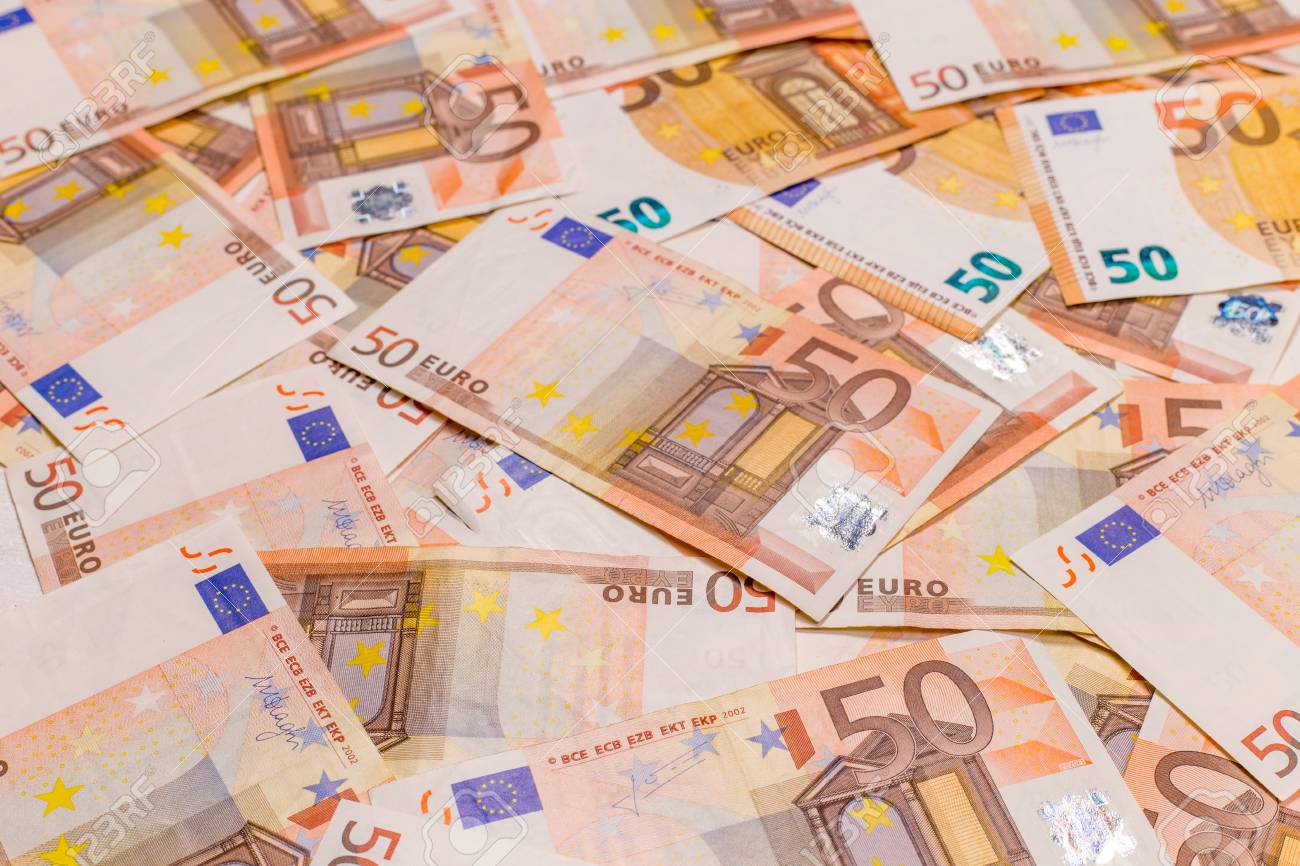 Euro Background Pattern Tile Currency Banknotes Stack