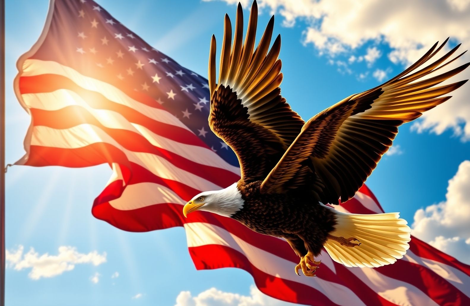 American Flag With Eagle Wallpaper
