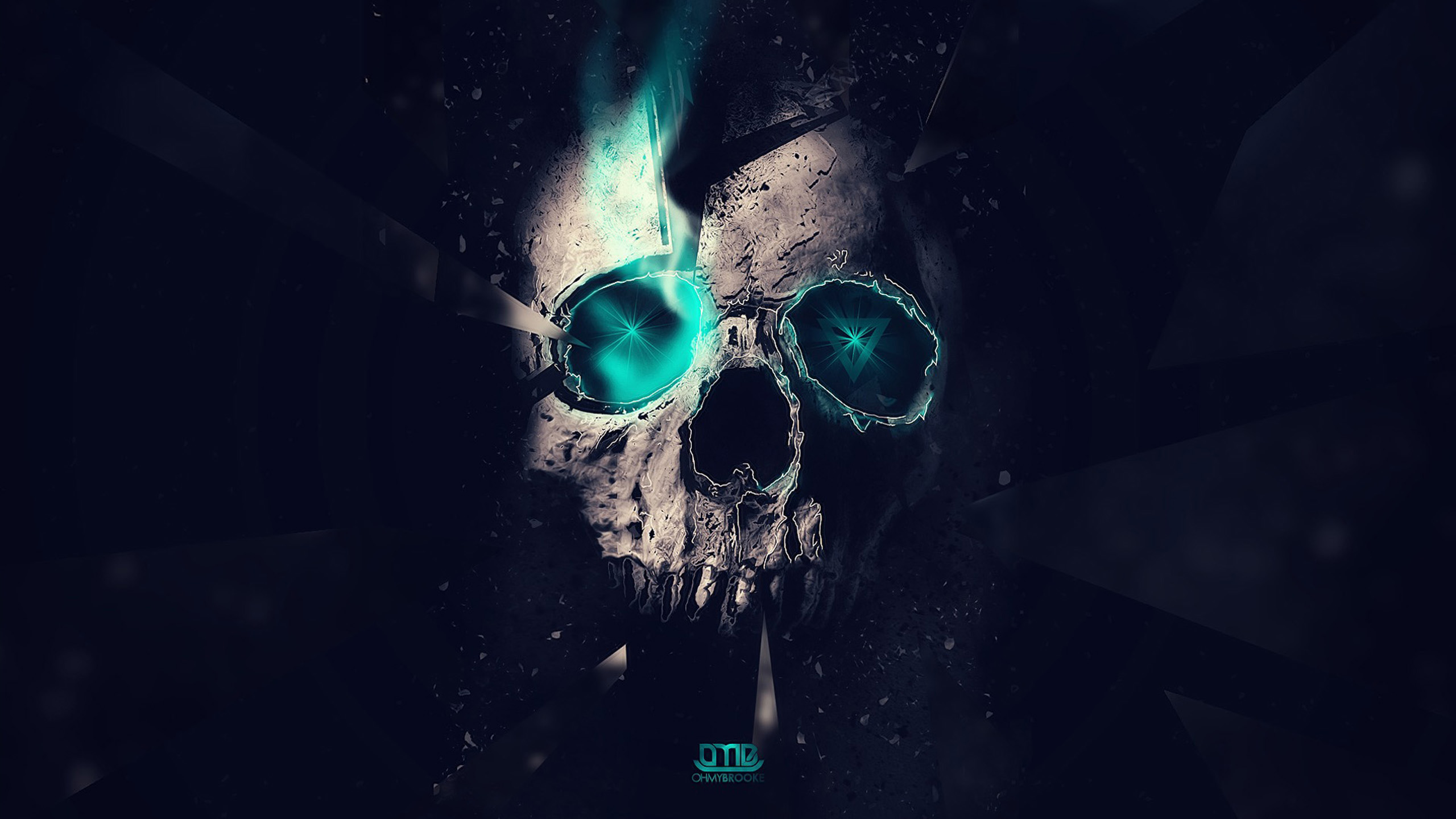 Blue Skull Game Wallpaper HD Desktop