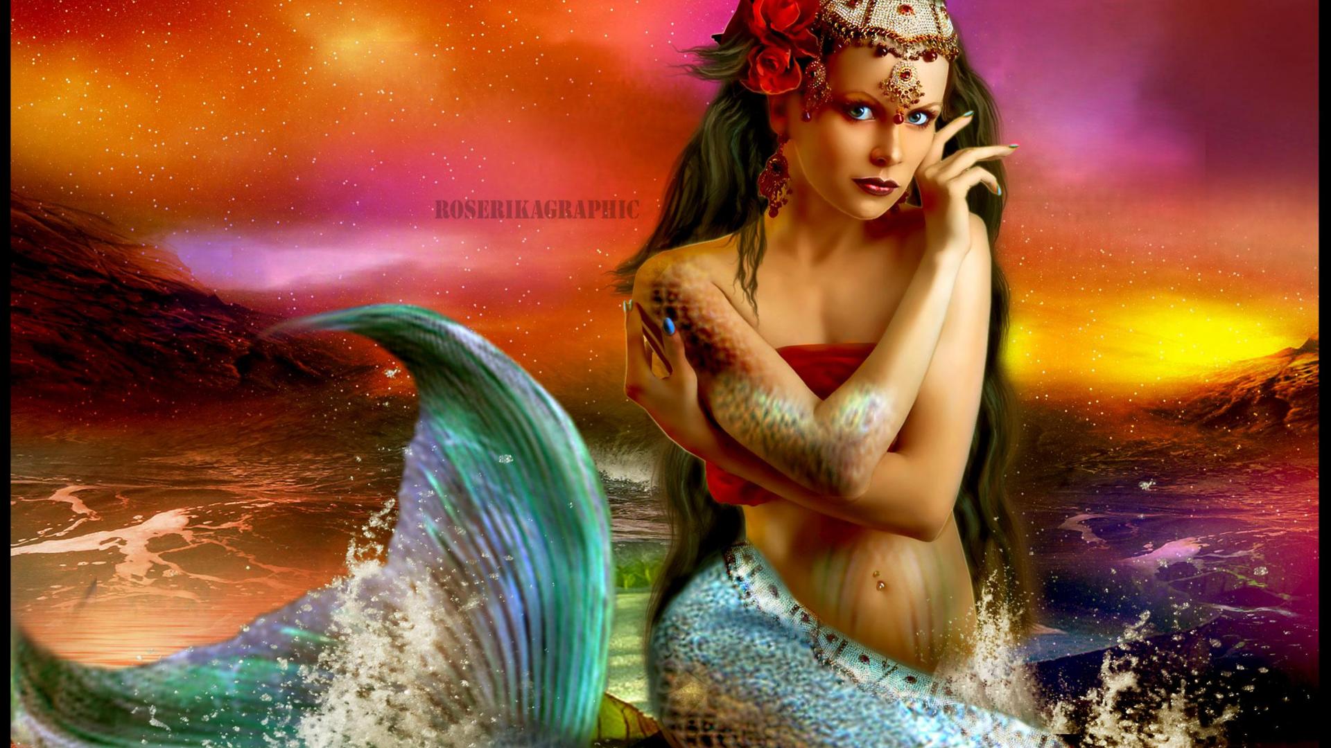 Beautiful Mermaid Girl Desktop Background HD Wallpaper Jpg