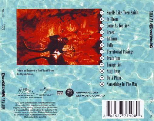 Nirvana Nevermind Album Back Cover Back Cover For Nevermind