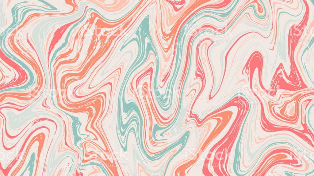 Turquoise And Peach Colour Mixmarble Texture Horizontal