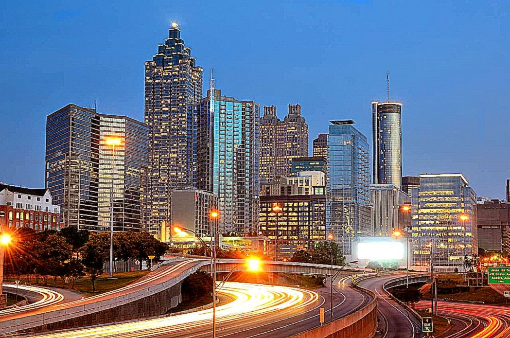 HD Wallpaper Atlanta Night Skyline Of City Town