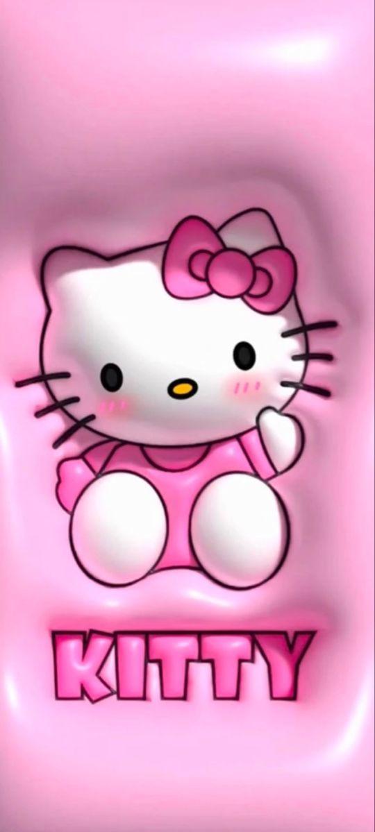 3d Wallpaper In Hello Kitty Pink