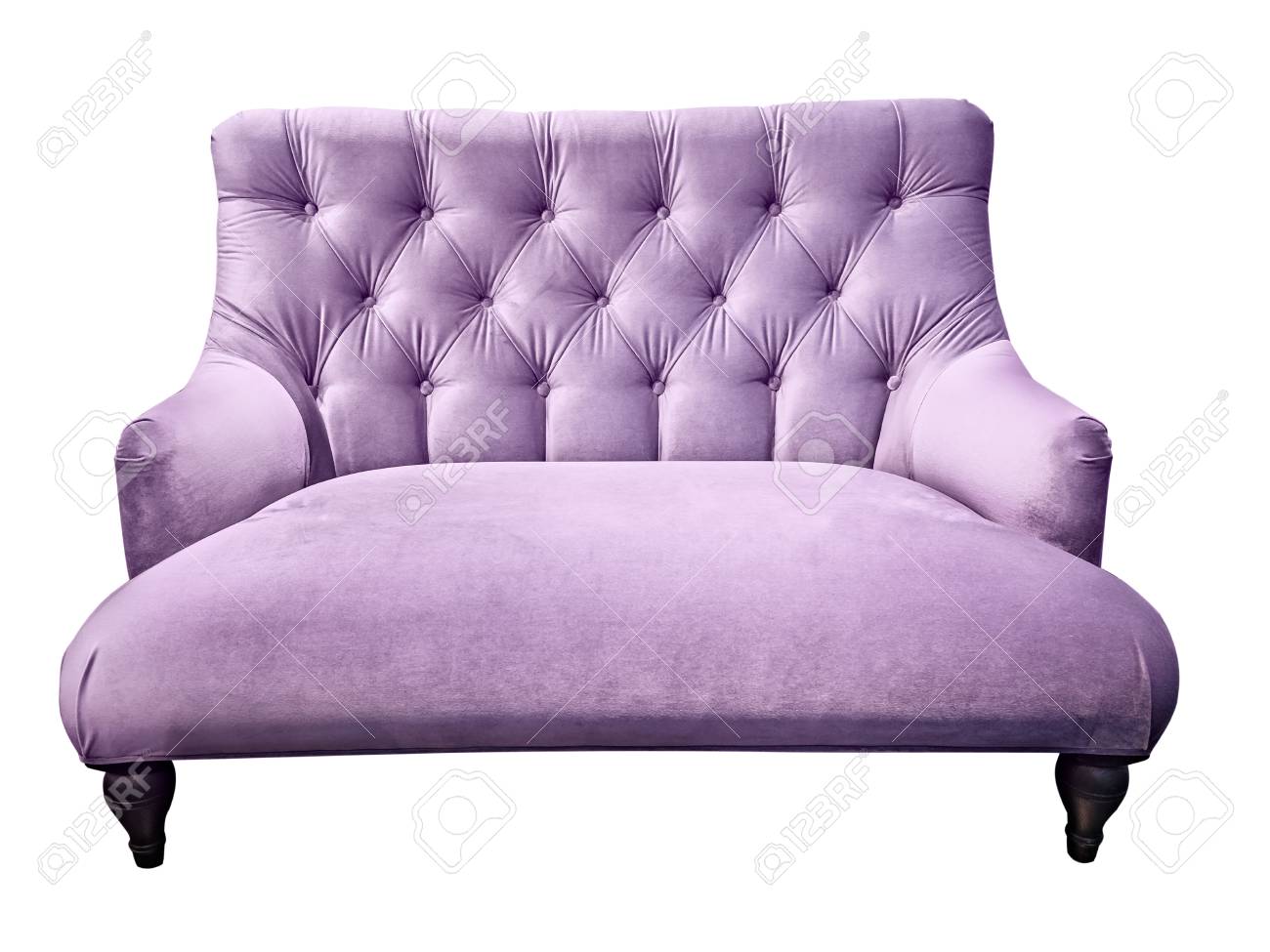 Lilac Sofa Soft Purple Couch Isolated Background Velour Setee