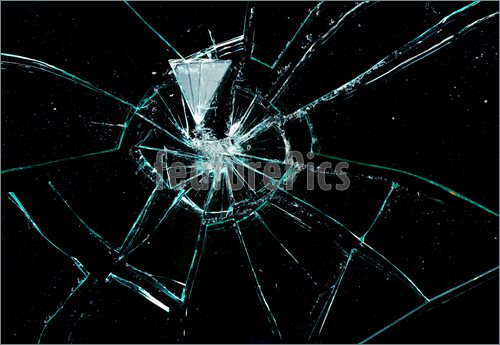 Picture Of Broken Glass On A Black Background