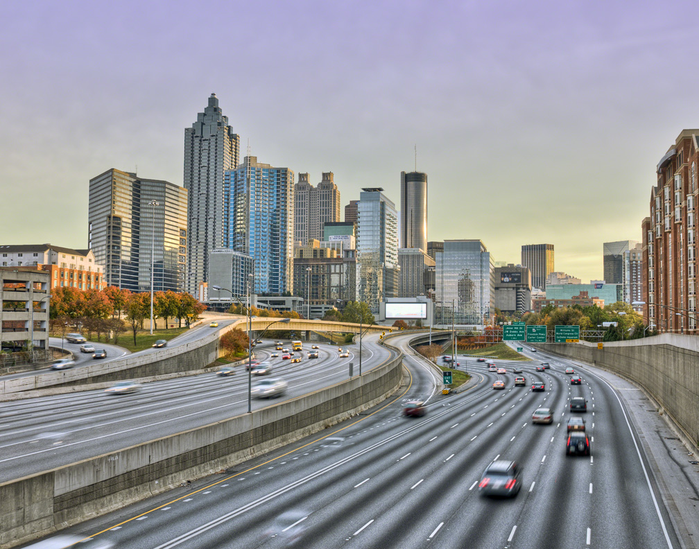 City Of Atlanta Skyline Sunset