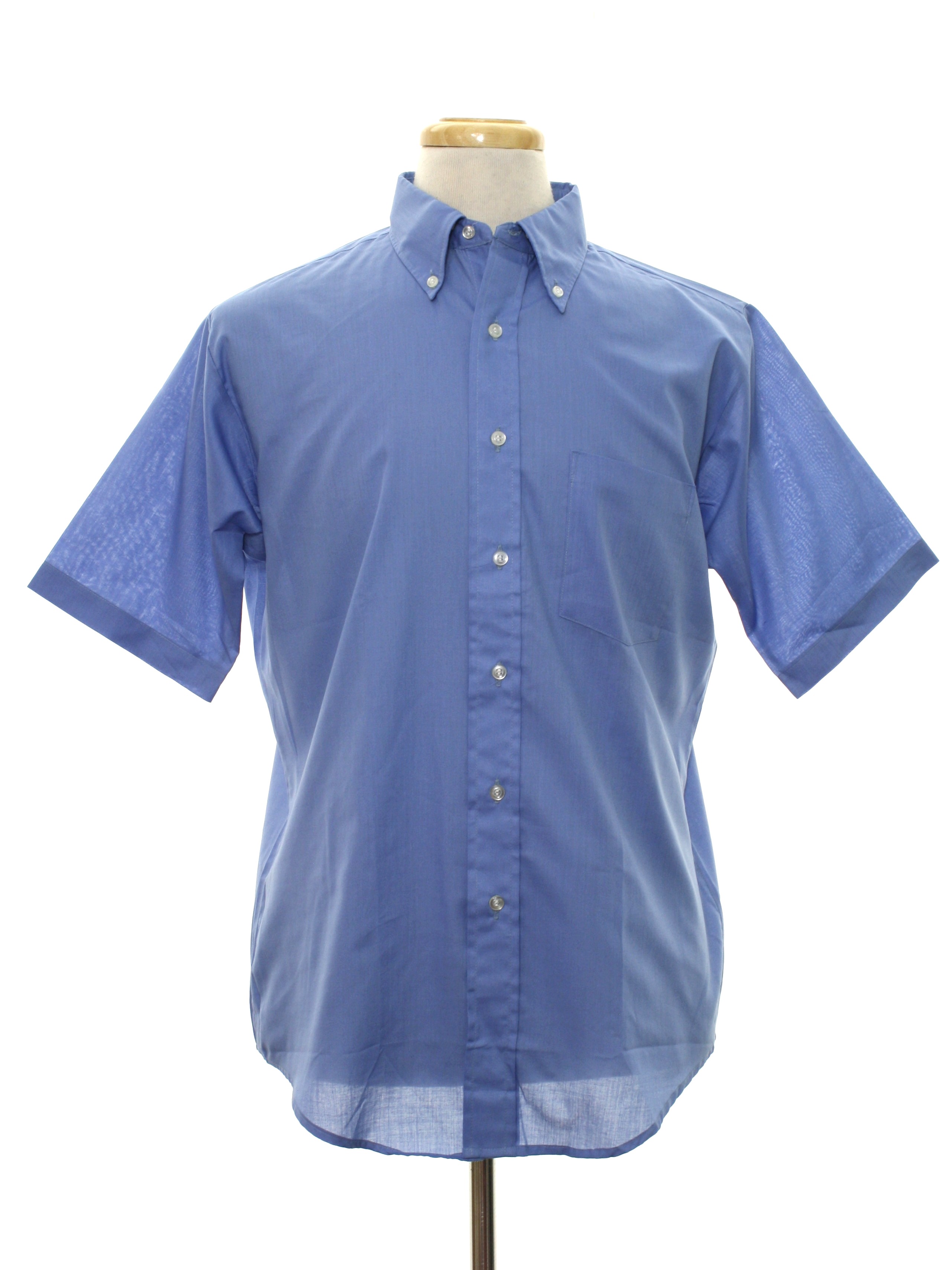 Retro S Shirt Puritan 60s Mens Sky Blue