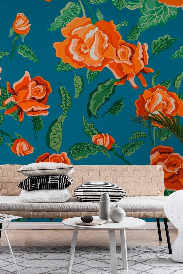 Rosalie Wall Mural Wallpaper Flowers Flower Murals In