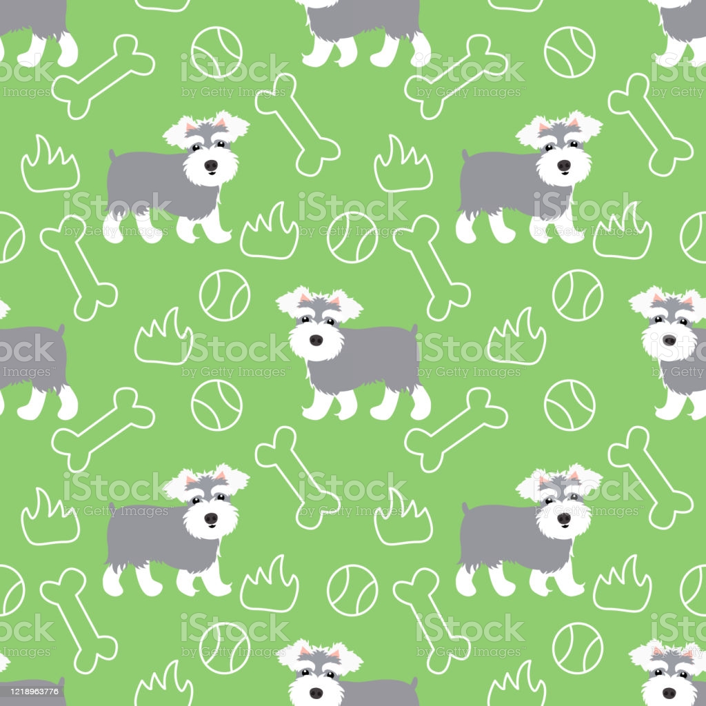 Free download Miniature Schnauzer Puppies Seamless Pattern Background