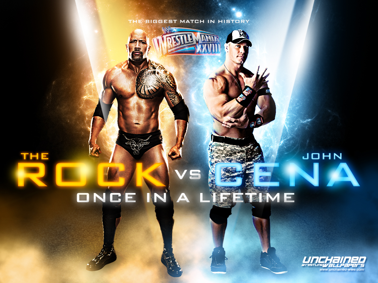 Wrestlemania The Rock Vs John Cena Wwe Wallpaper