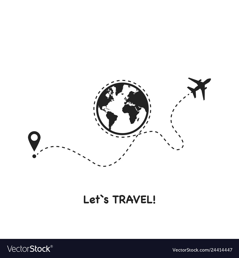Lets Go Travel On A White Background Royalty Vector