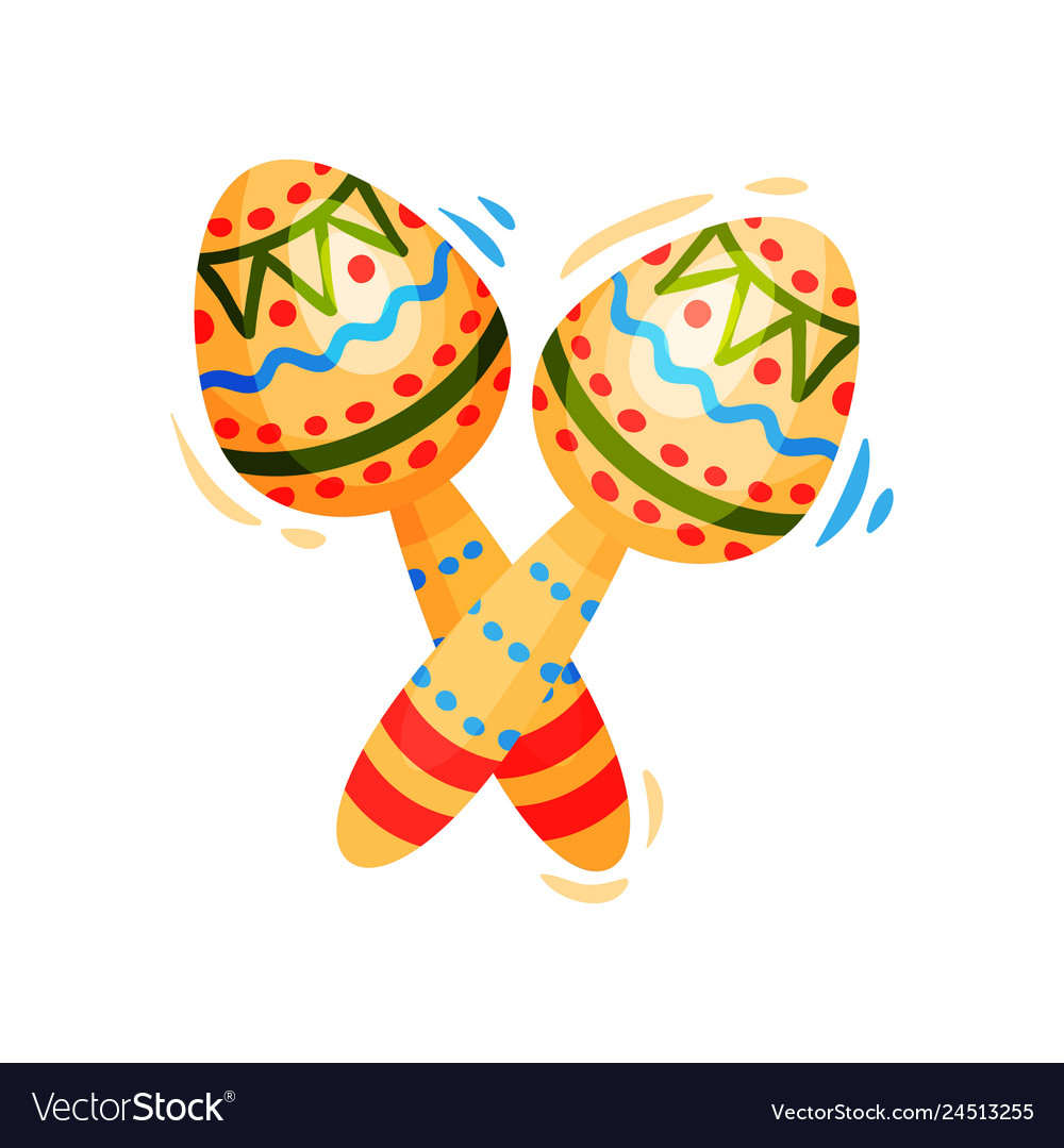 Free download Maracas with ornament on white background holiday Vector