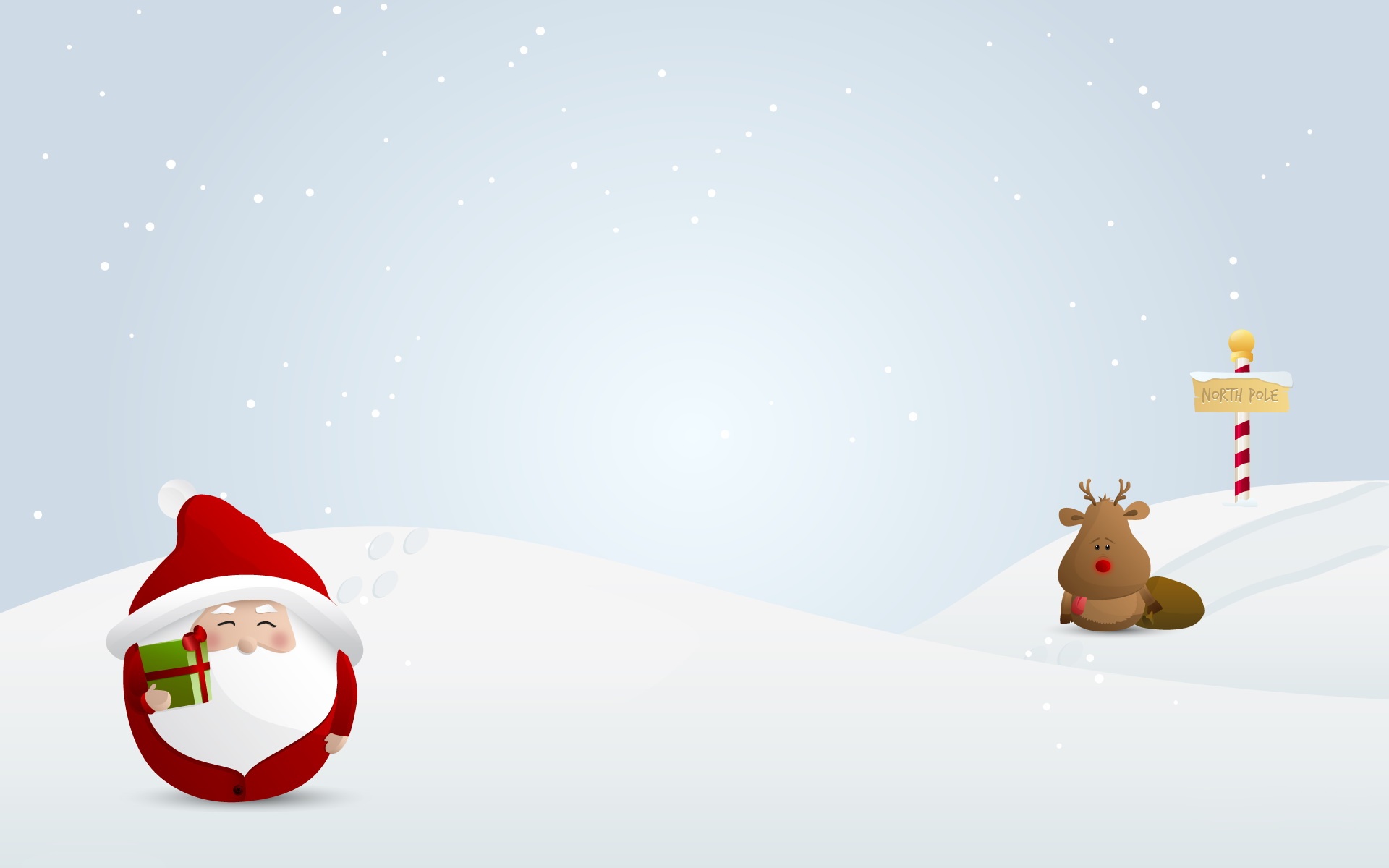 Santa Claus And Reindeer Wallpaper Image Pictures