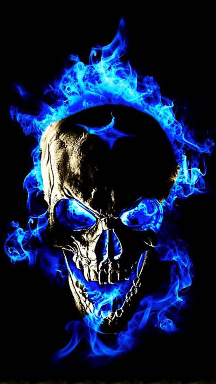 Blue Flame Skull Fire Coolest Wallpaper For