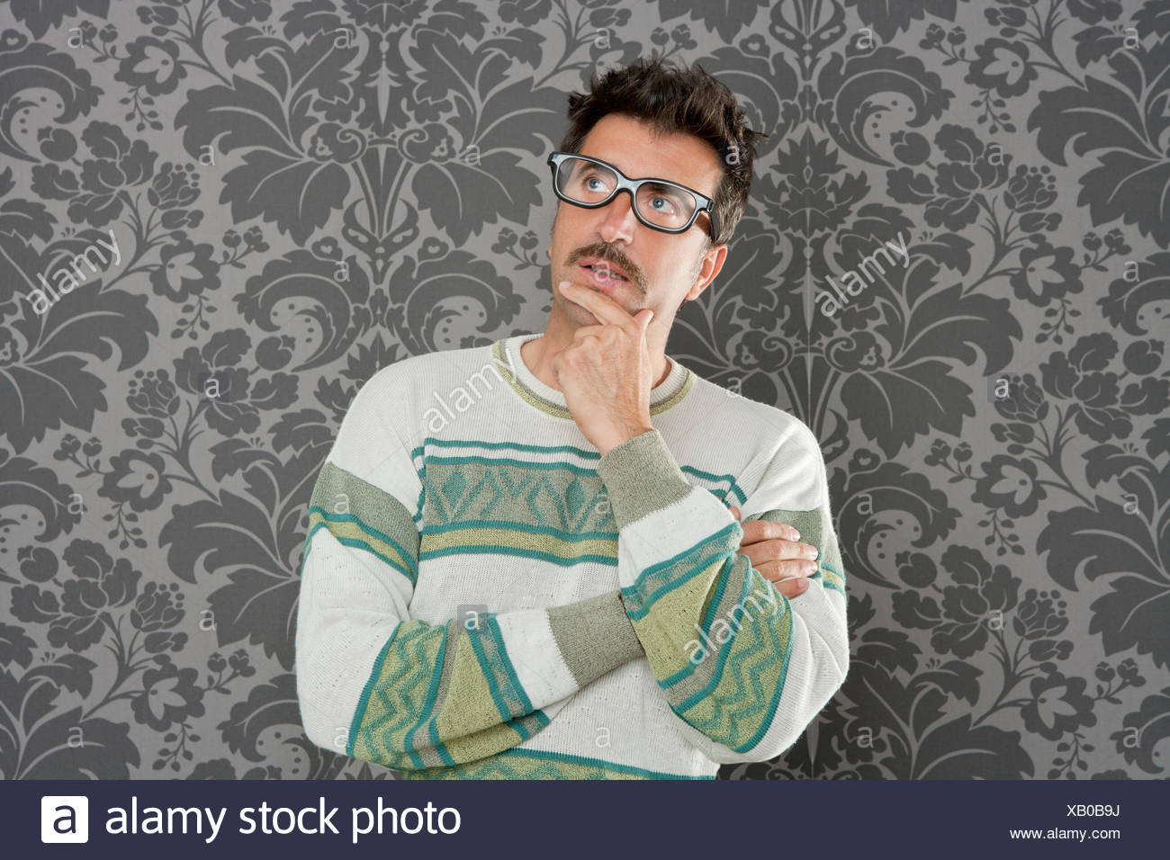 Free download Nerd Pensive Silly Man Retro Wallpaper Glasses Tacky Guy