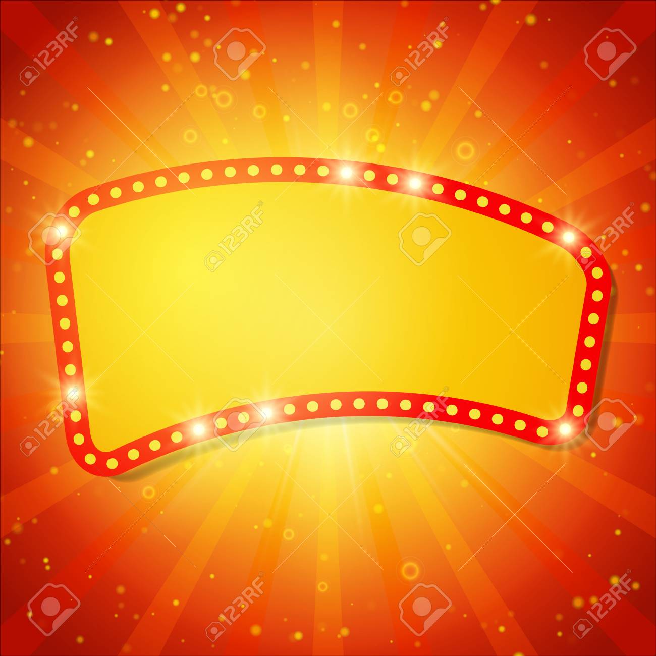 Shining Background With Retro Casino Light Banner Vector