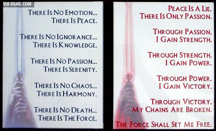 Sith And Jedi Codes Geekery