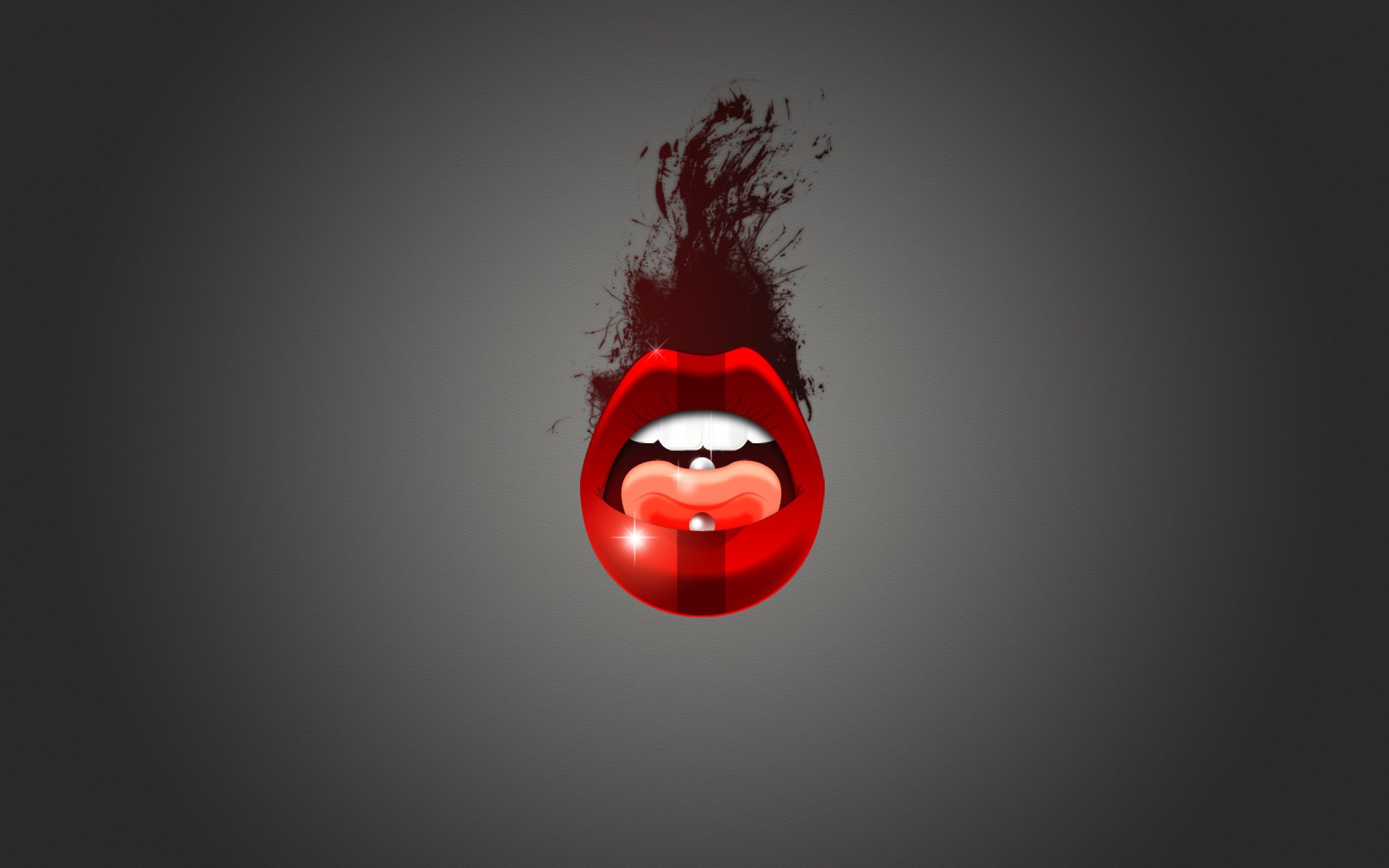 Lips Lipstick Tongues Red Piercing Wallpaper HD Desktop And