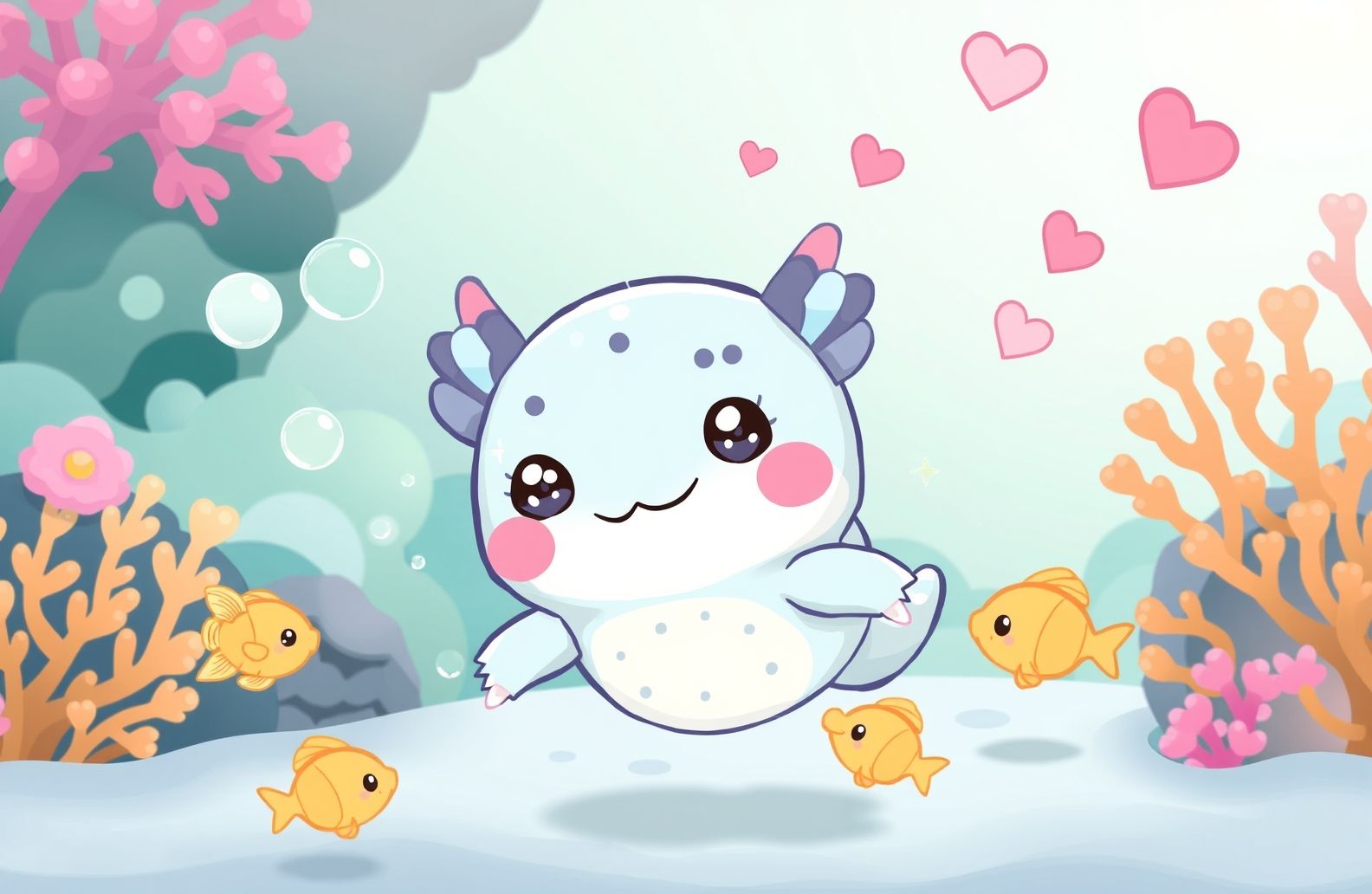 Kawaii Axolotl Wallpaper
