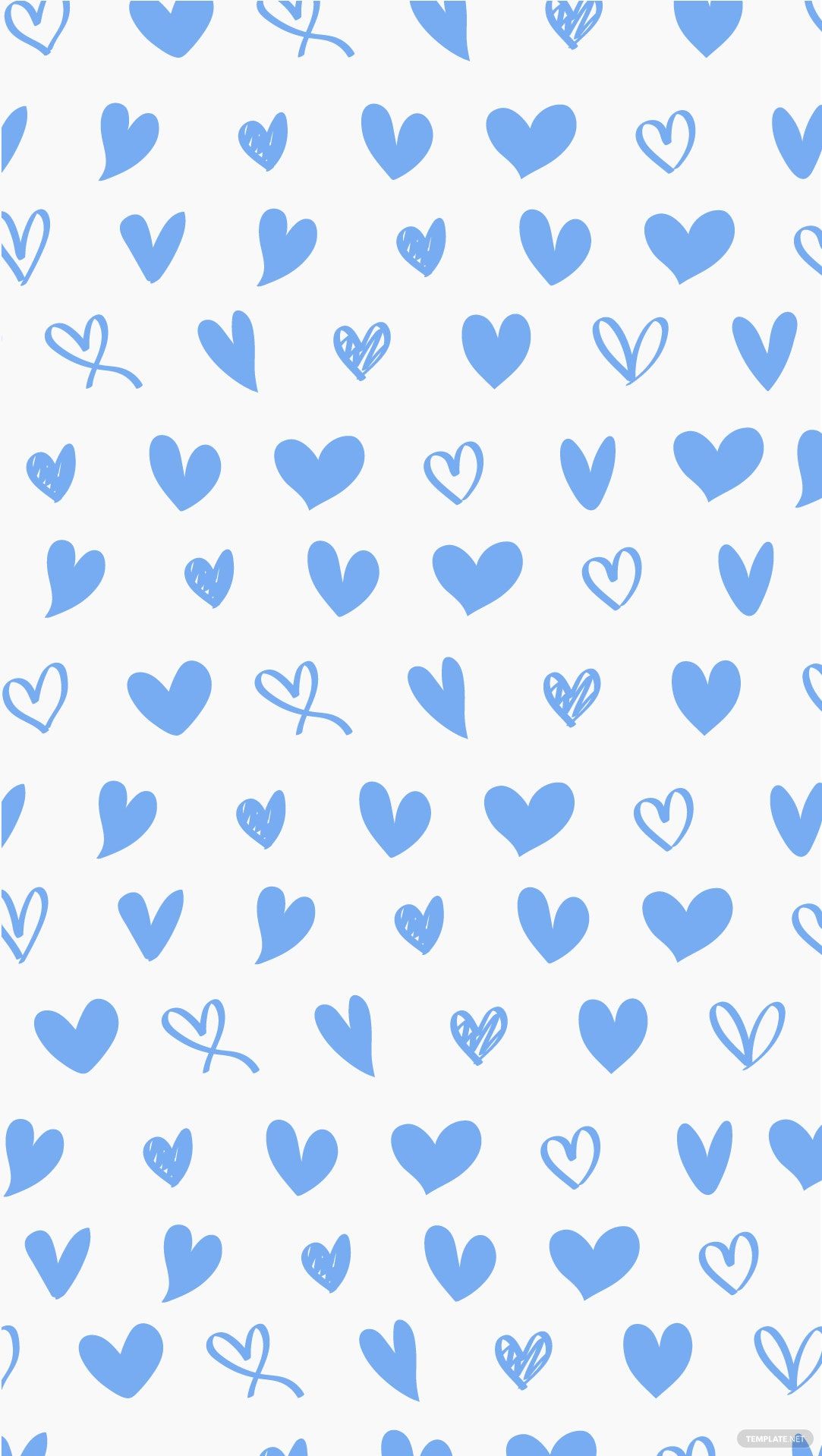 iPhone Blue Heart Background Wallpaper