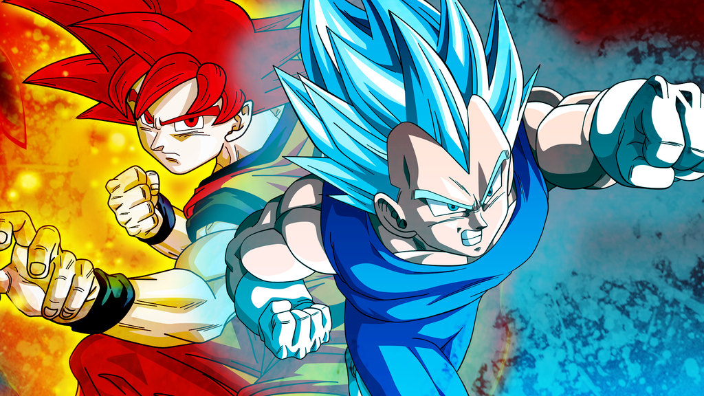 Image Goku And Vegeta Super Saiyan God Background By Armorkingtv21