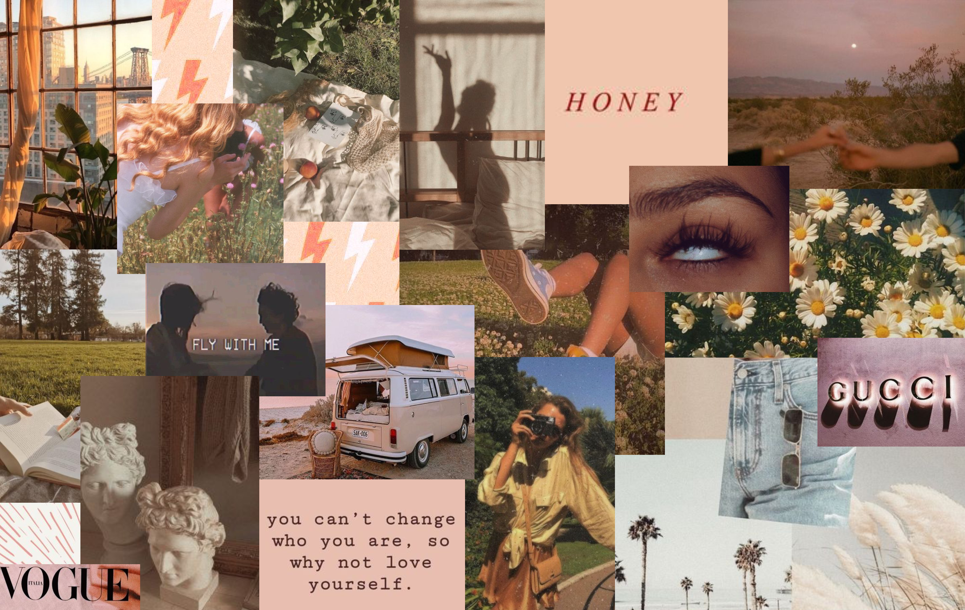 Vintage Desktop Aesthetic Collage Wallpaper Laptop