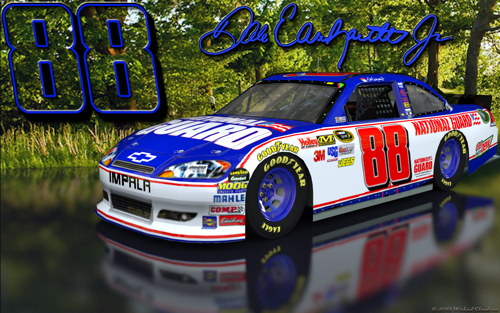 Dale Earnhardt Jr National Guard Outdoors Wallpaper With A Nature