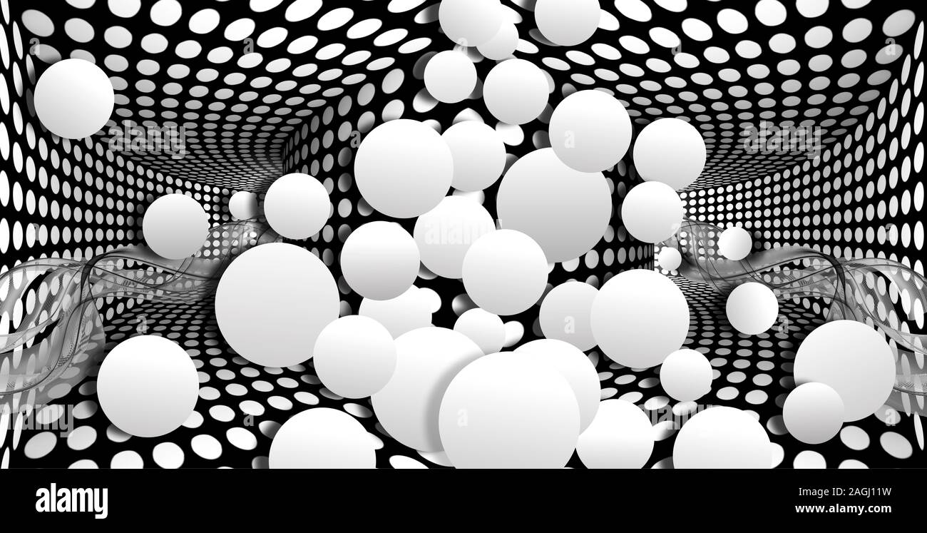 3d Wallpaper White Sphere On Optical Illusions Background Black