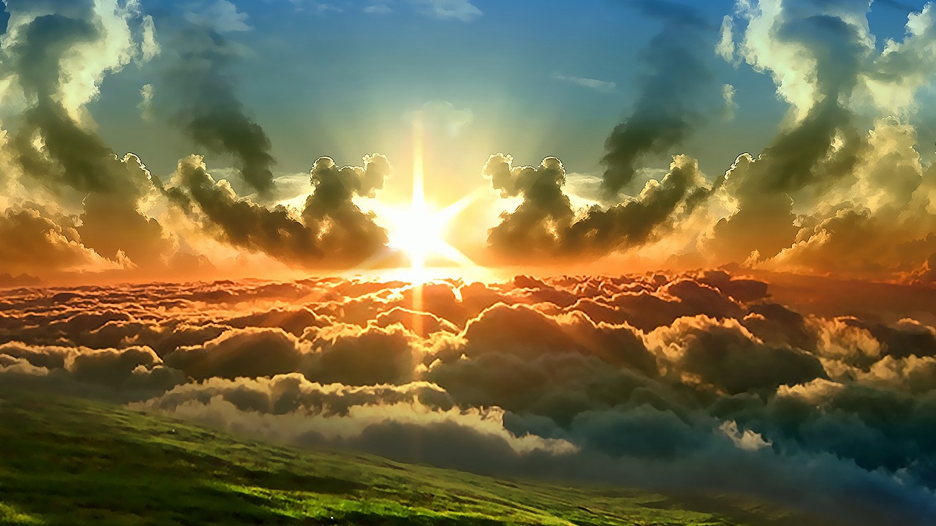 Nature HD Wallpaper Sun And Clouds Ugqrib Monitor