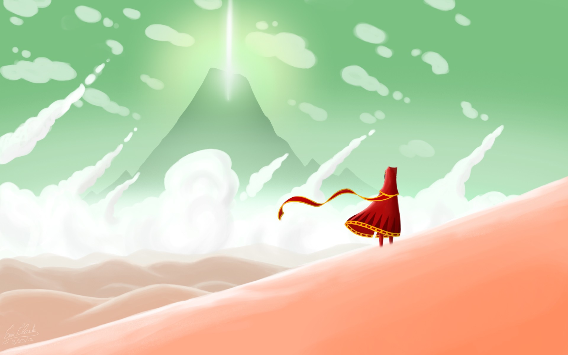 Video Games Red Dress Journey Game Fantasy Art Wallpaper