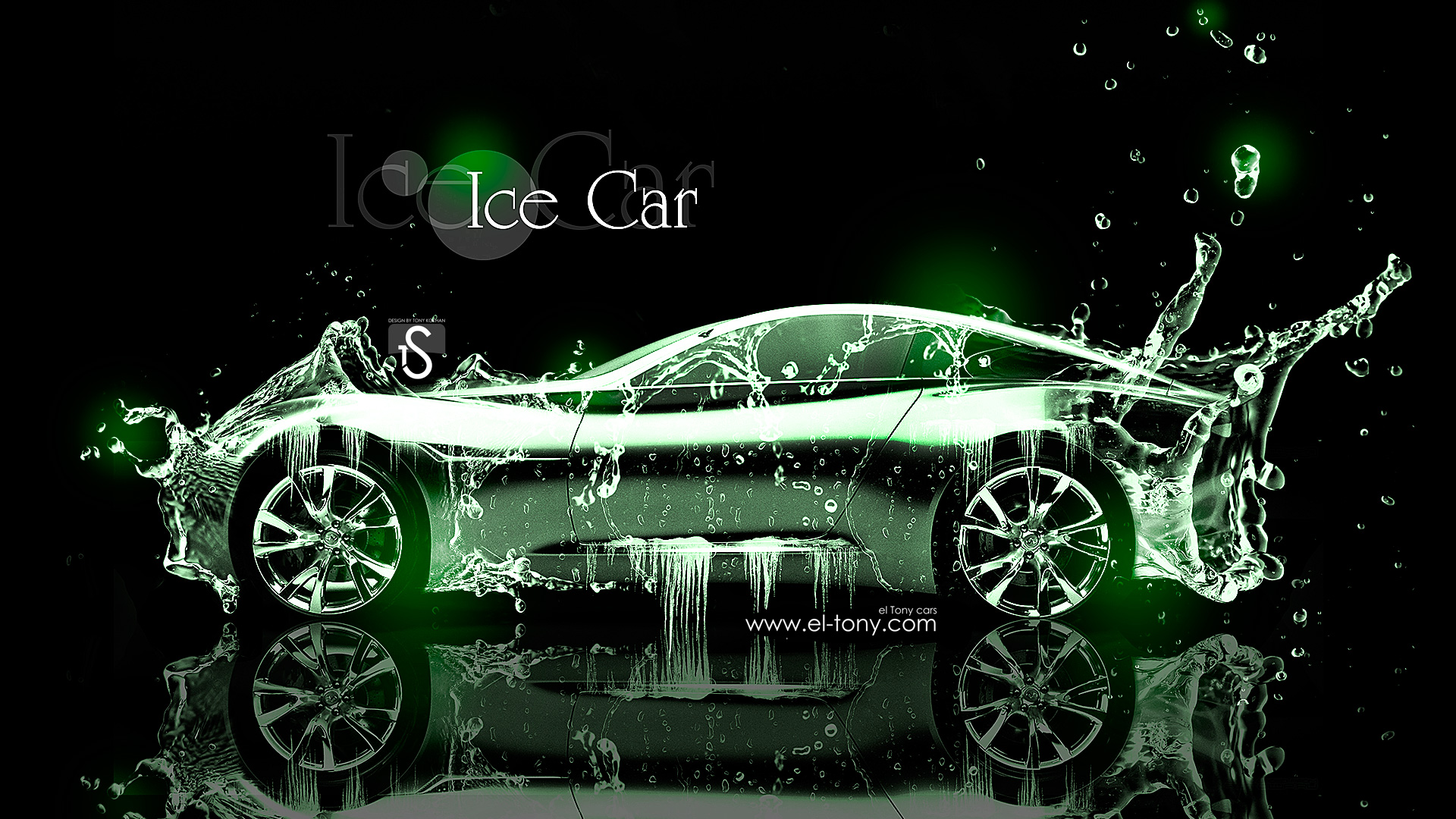 Ice Water Car Green Neon 2013 HD Wallpapers design by Tony Kokhan [www